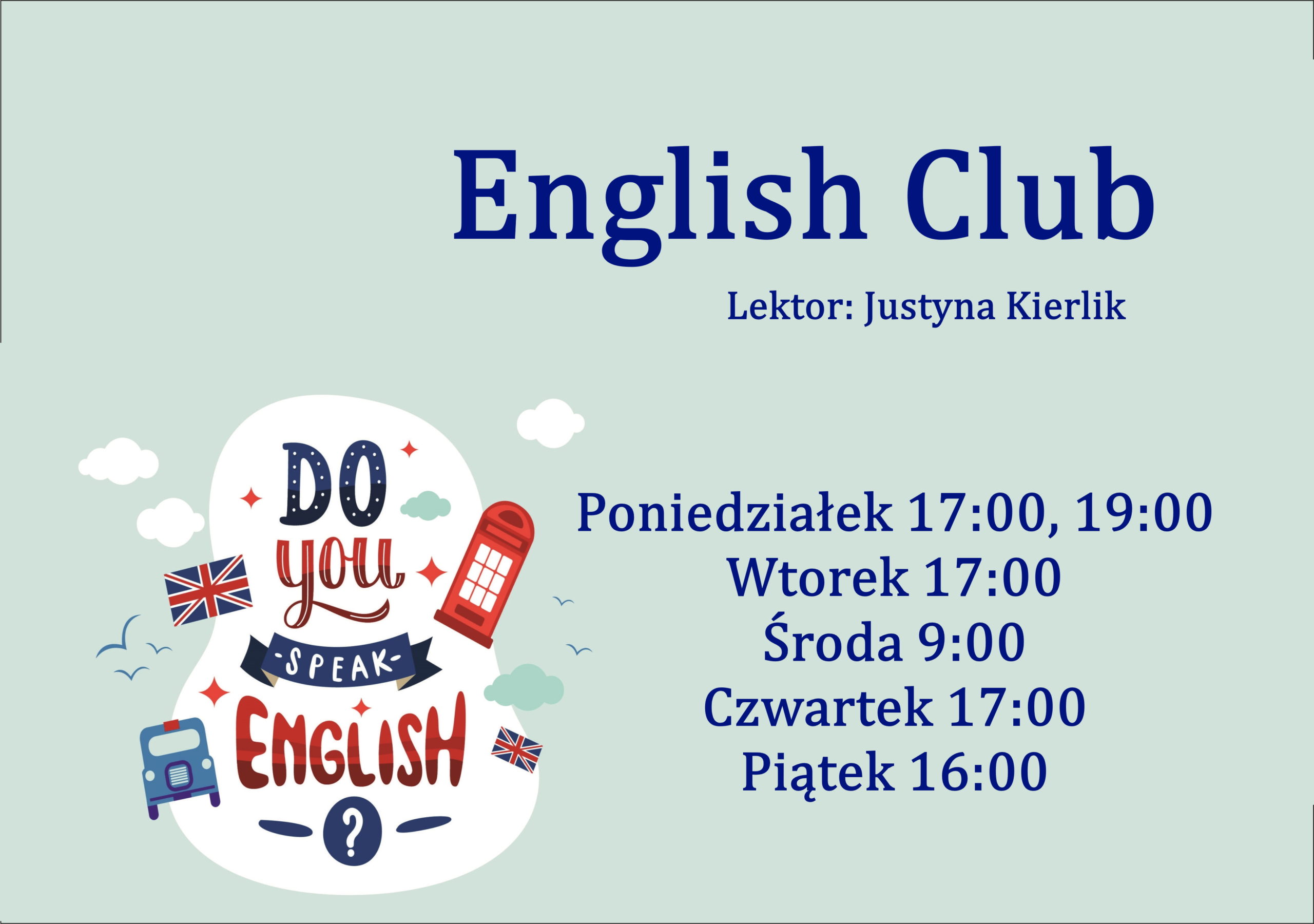 english club zajęcia z nauki języka angielskiego dla dorosłych. Zajęcia w GDKzB w Ksawerowie